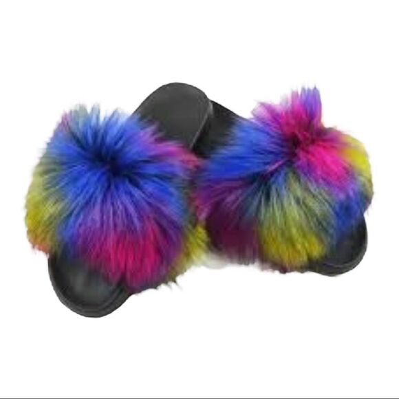 Artificial Fur Women’s Indoor Slides Size 9 - Picture 2 of 8